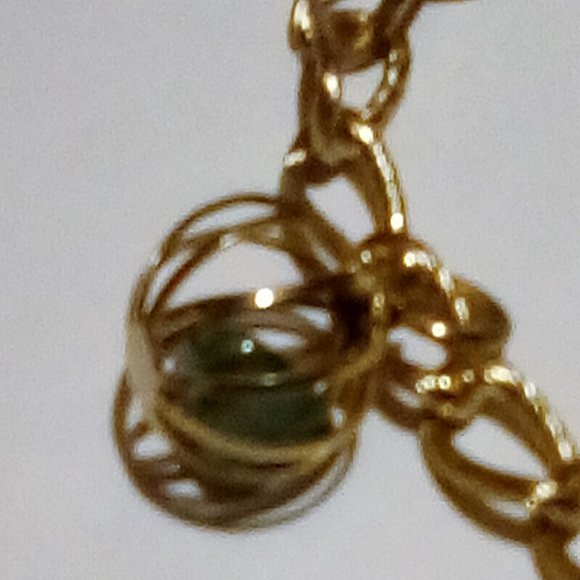 Vintage Link Charm Bracelet with Cage Charm - Picture 2 of 4